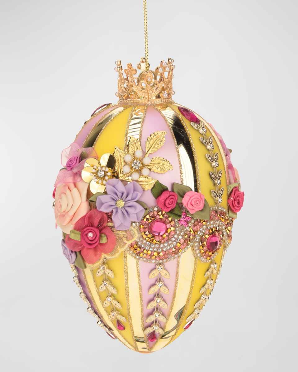 Faberge Jewel Yellow & Lavender Easter Egg